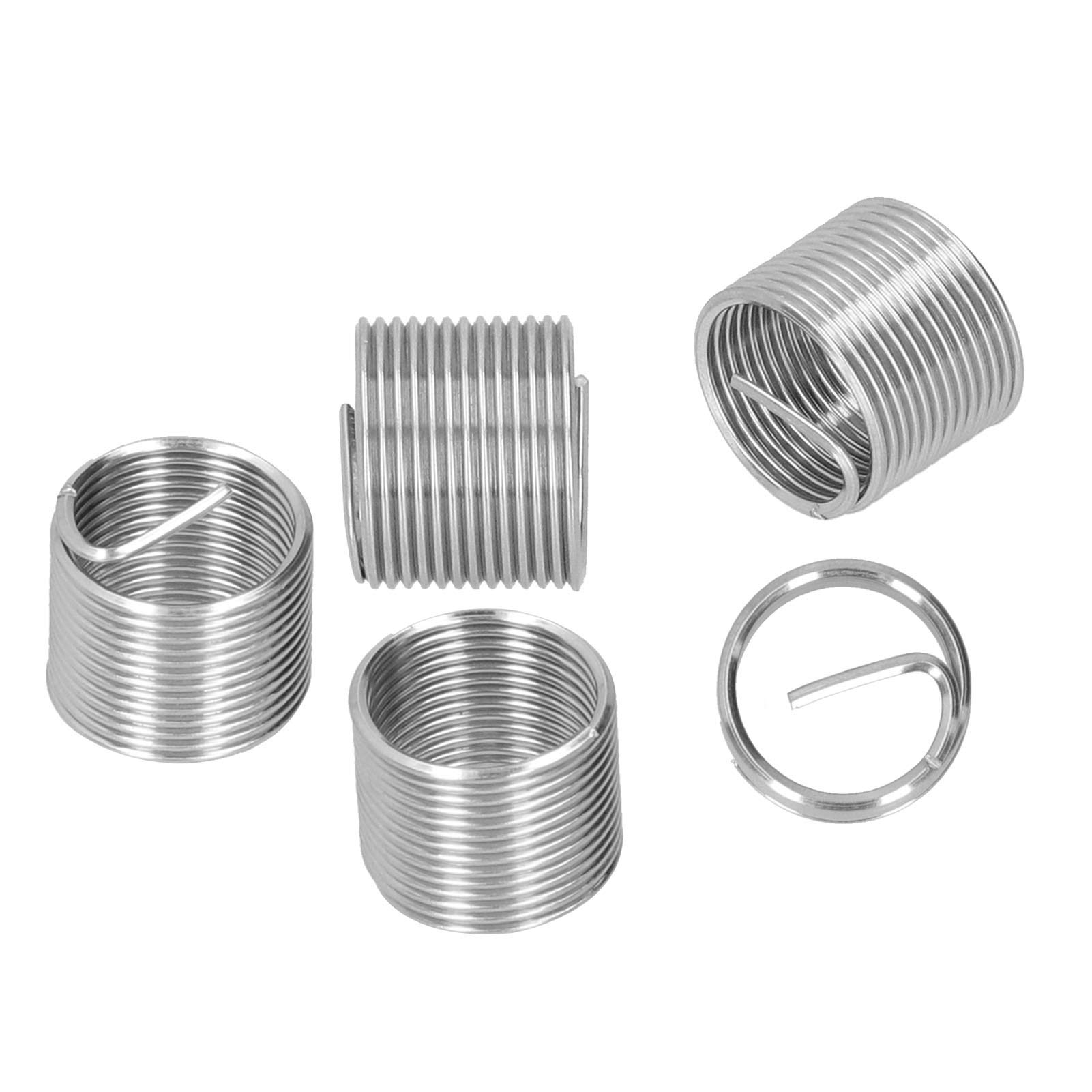 20Pcs M14 x 1.25 Thread Repair Spiral Circle Insert Reducer Nut Threaded Expand Socket Set Thread Inserts Tool(1.5D)