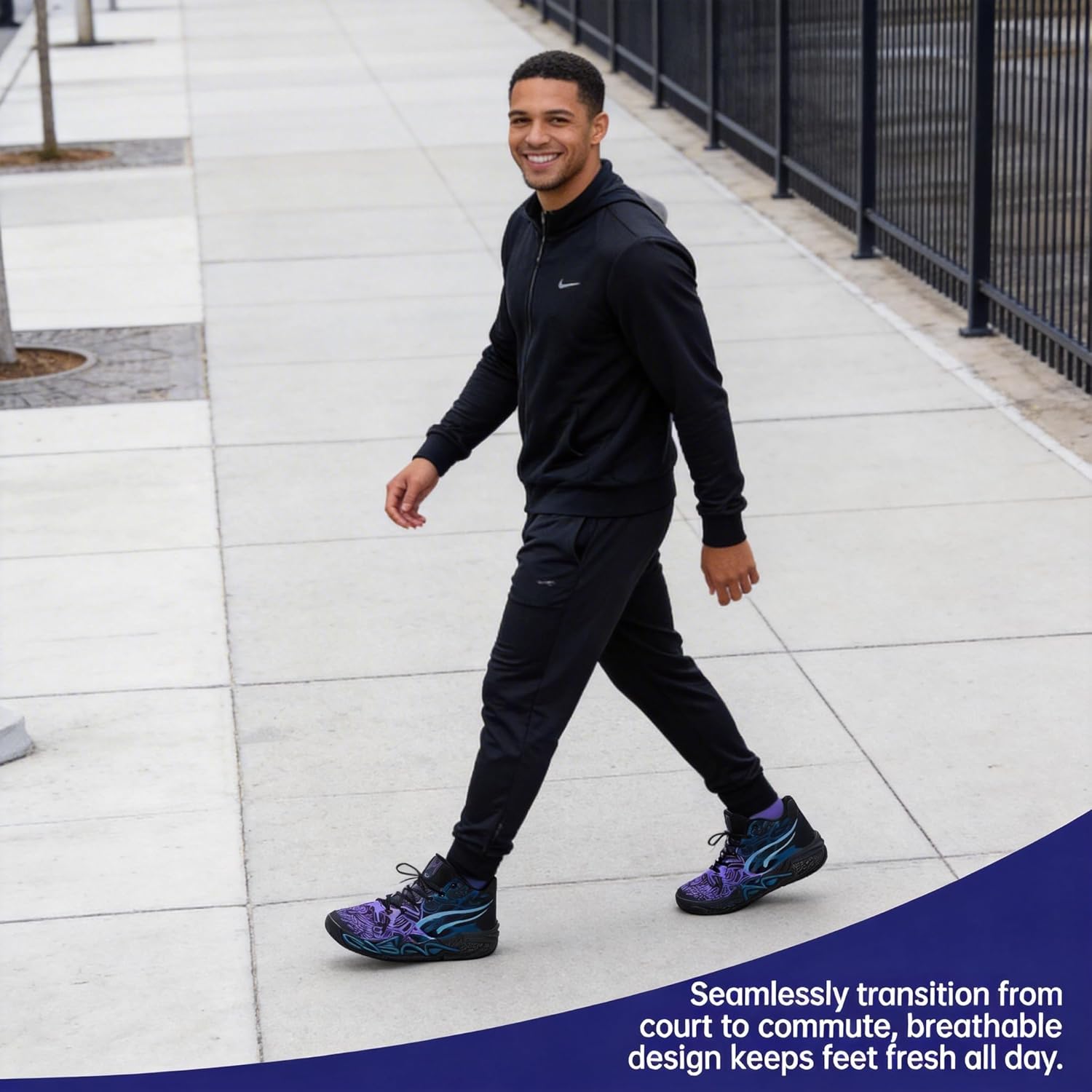 Y2K Basketball Boots Mesh Breathable Fire Stylish Shoes for Sports and Casual Wear with Unique Flame Design Mid-Top Casual Ankle - Image 5