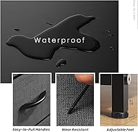 Vista 6 de Sweetcrispy Cómoda para dormitorio, cómoda de tela con 8 cajones, cómoda alta doble, cómoda con cajones para armario, sala de estar, marco de acero