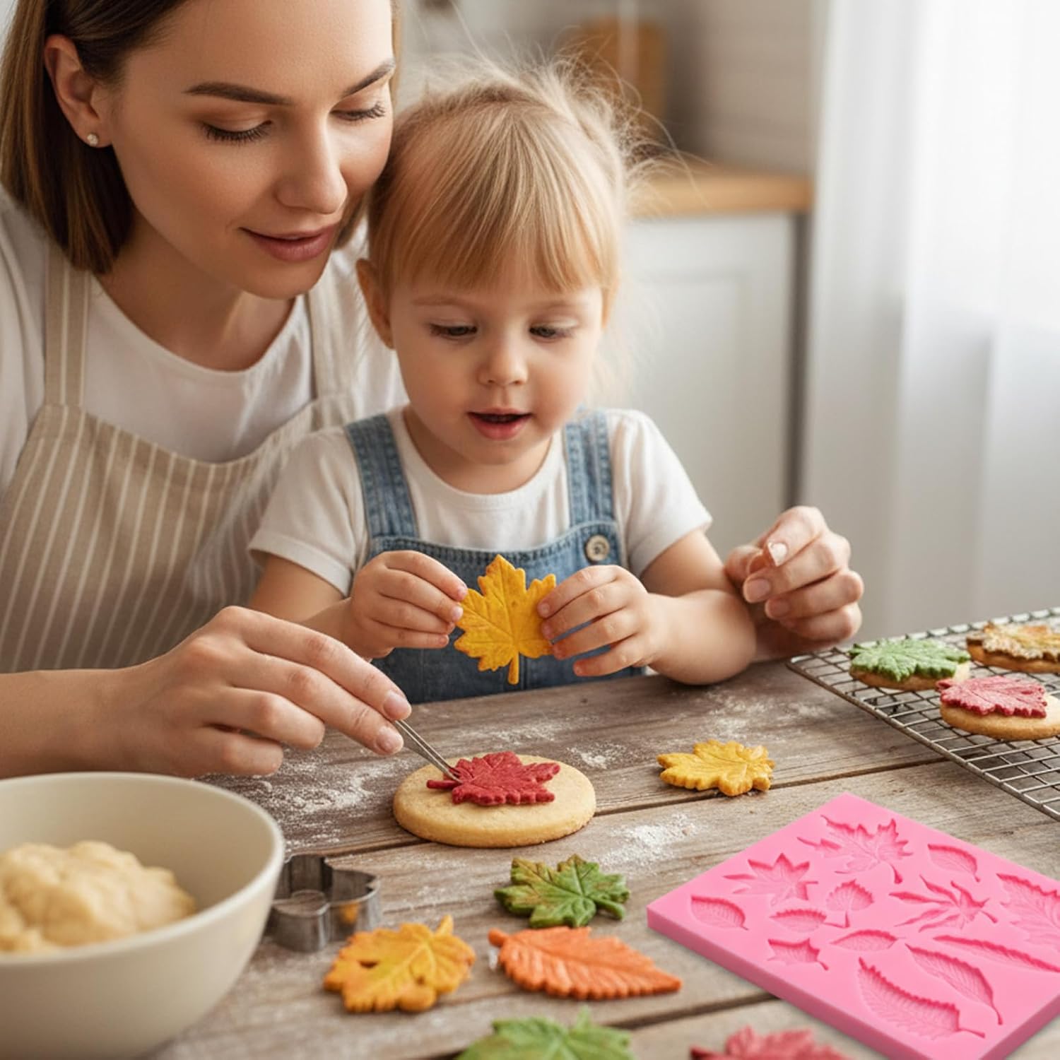 Leaf Silicone Chocolate Molds, Leaf Shaped Silicone Molds for Candy, Maple Tree Leaves Fondant Silicone Mold for Fondant, Cupcake Topper, Chocolate, Candy, Sugar, Polymer Clay, DIY Craft - Image 3
