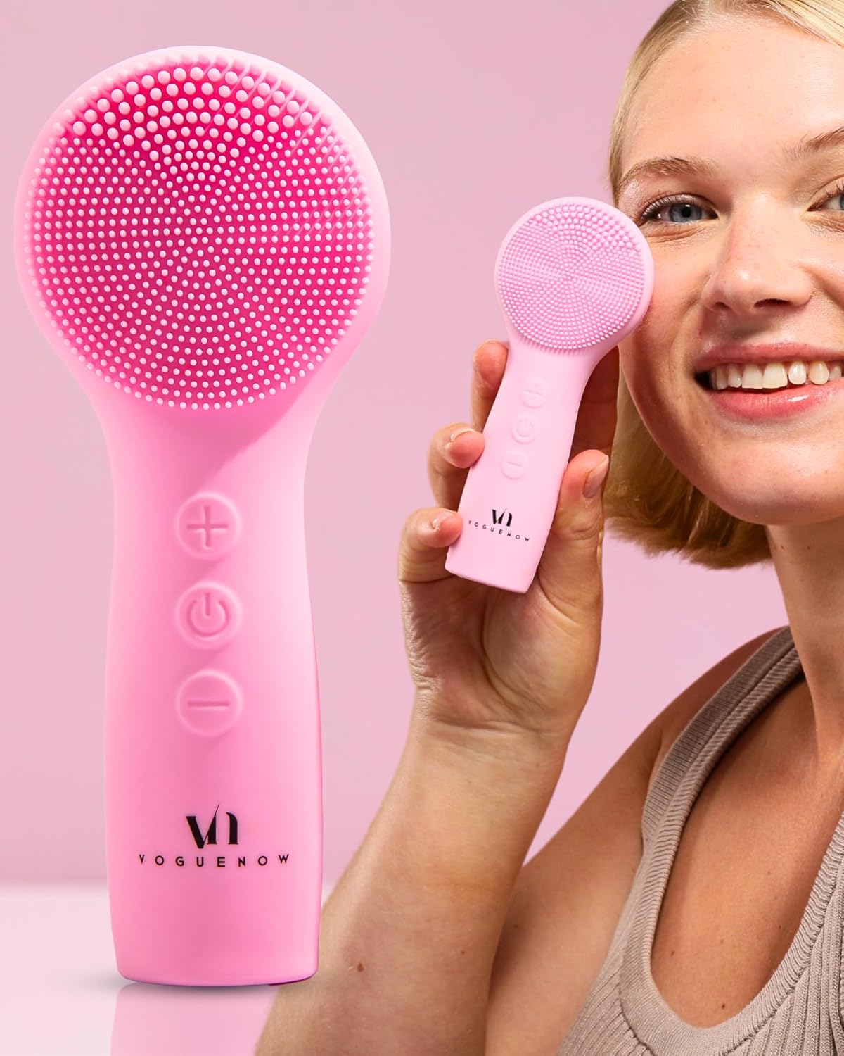 Facial Cleansing Brush – for Deep Cleansing, Gentle Exfoliating and Massaging – Waterproof and Rechargeable Face Cleanser Brush – Silicone Sonic Vibration Face Scrub Brush – Electric Face Washer Facial Cleansing Brush – for Deep Cleansing, Gentle Exfoliating and Massaging – Waterproof and Rechargeable Face Cleanser Brush – Silicone Sonic Vibration Face Scrub Brush – Electric Face Washer