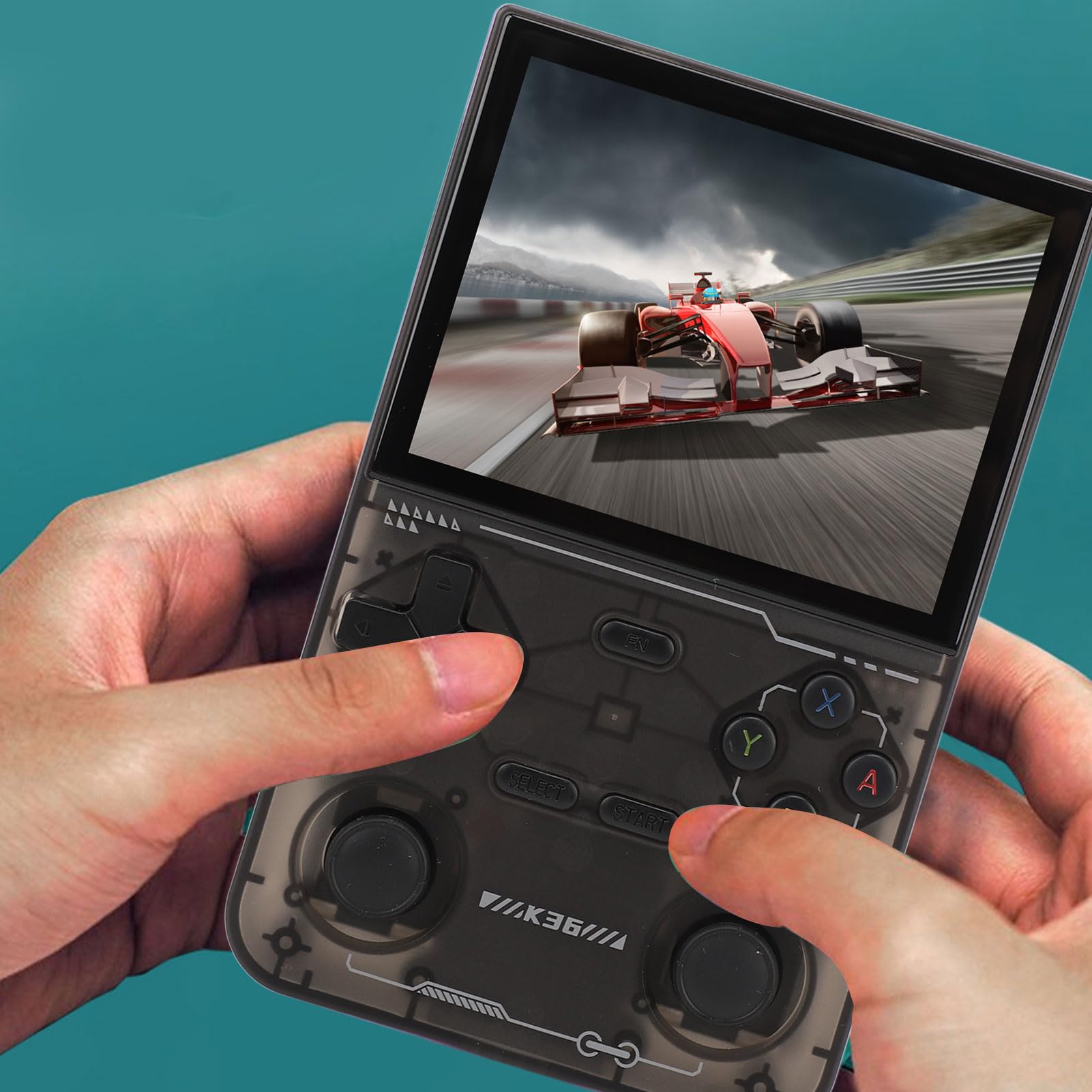 Retro Przenośna Konsola do Gier Podwójny Joystick 3,5-calowy Odtwarzacz Gier z Ekranem 3500 MAh do Rozrywki (BLACK)