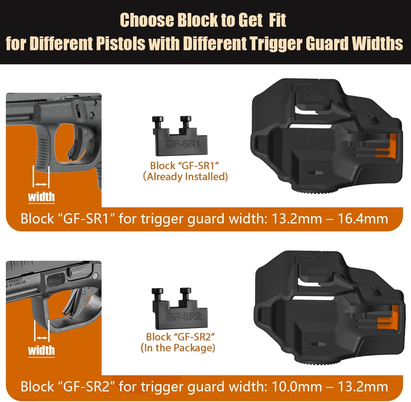 WARRIORLAND Universal OWB Paddle Holster w/Optic Cut, Fits Glock 19/26/ 43X, FN Reflex, M&P Shield Plus, Springfield Hellcat/Hellcat Pro, Taurus G3C & 40+ Compact/Subcompact Pistols (Right Hand)