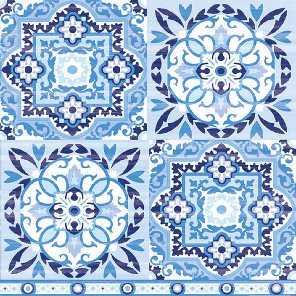 Servietten Mit Vergissmeinnicht-Motiv, 20 Stück, 33x33 Cm, Blau-weiß – Für Decoupage, Party & Deko