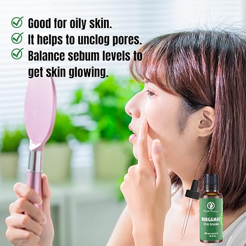 Miniatura 2 de RythParfum Atlas - Aceite esencial de cedro con cuentagotas  Aceite de menta natural sin diluir para difusor, humidificador, aromaterapia (paquete