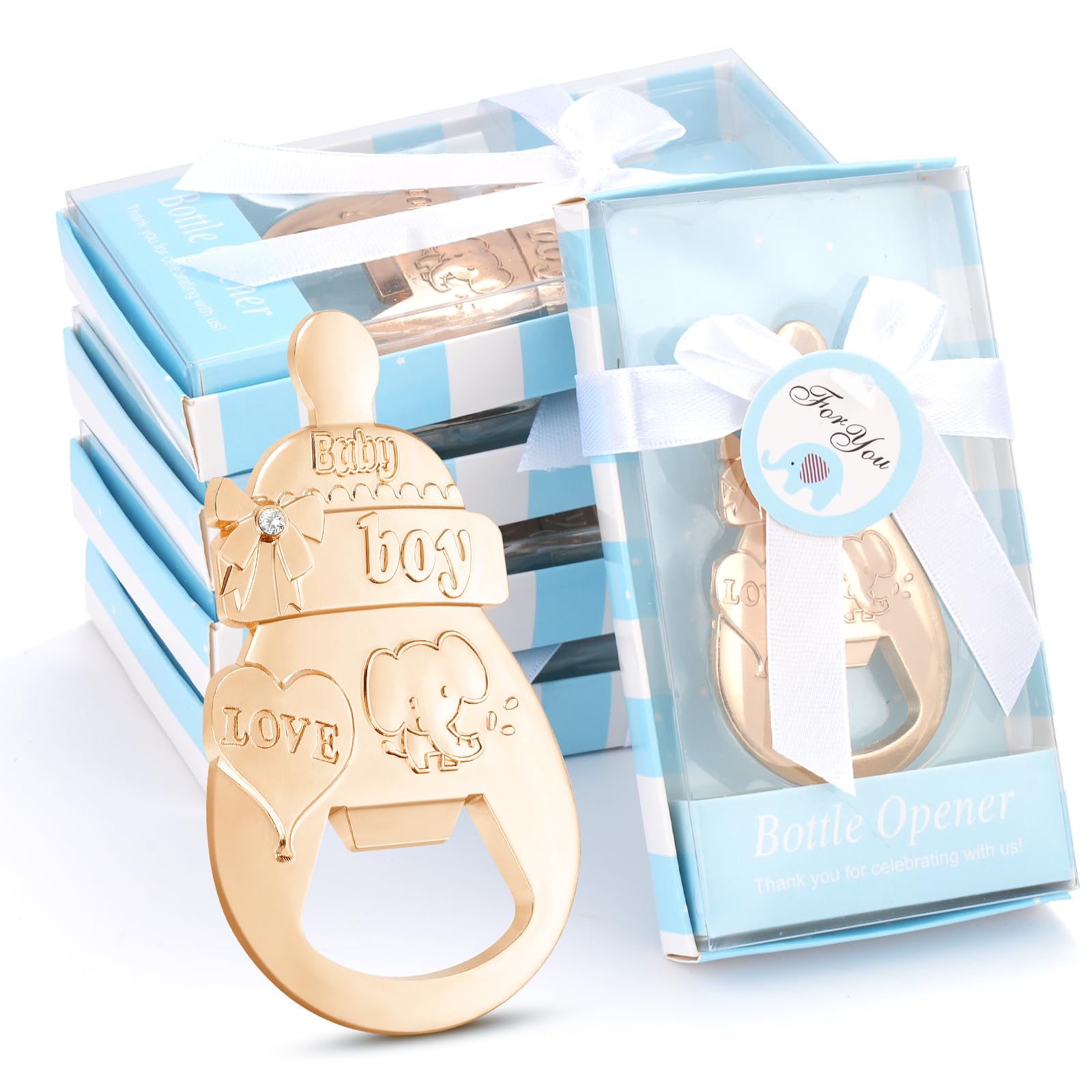 24 opakowania niebieski otwieracz do butelek na baby shower upominki dla gości – projekt butelki dla niemowląt, prezenty zwrotne dla chłopca, upominki ślubne, dekoracje imprezowe