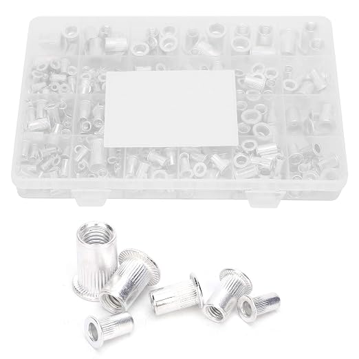 Rivet Nut, Threaded Inserts for Metal 300pcs / Box Aluminum Rivet Nut 6‑32/8‑32/10‑24/10‑32/1/4‑20/ M3/ M4/ M5/ M6/ M8 miniatura 4