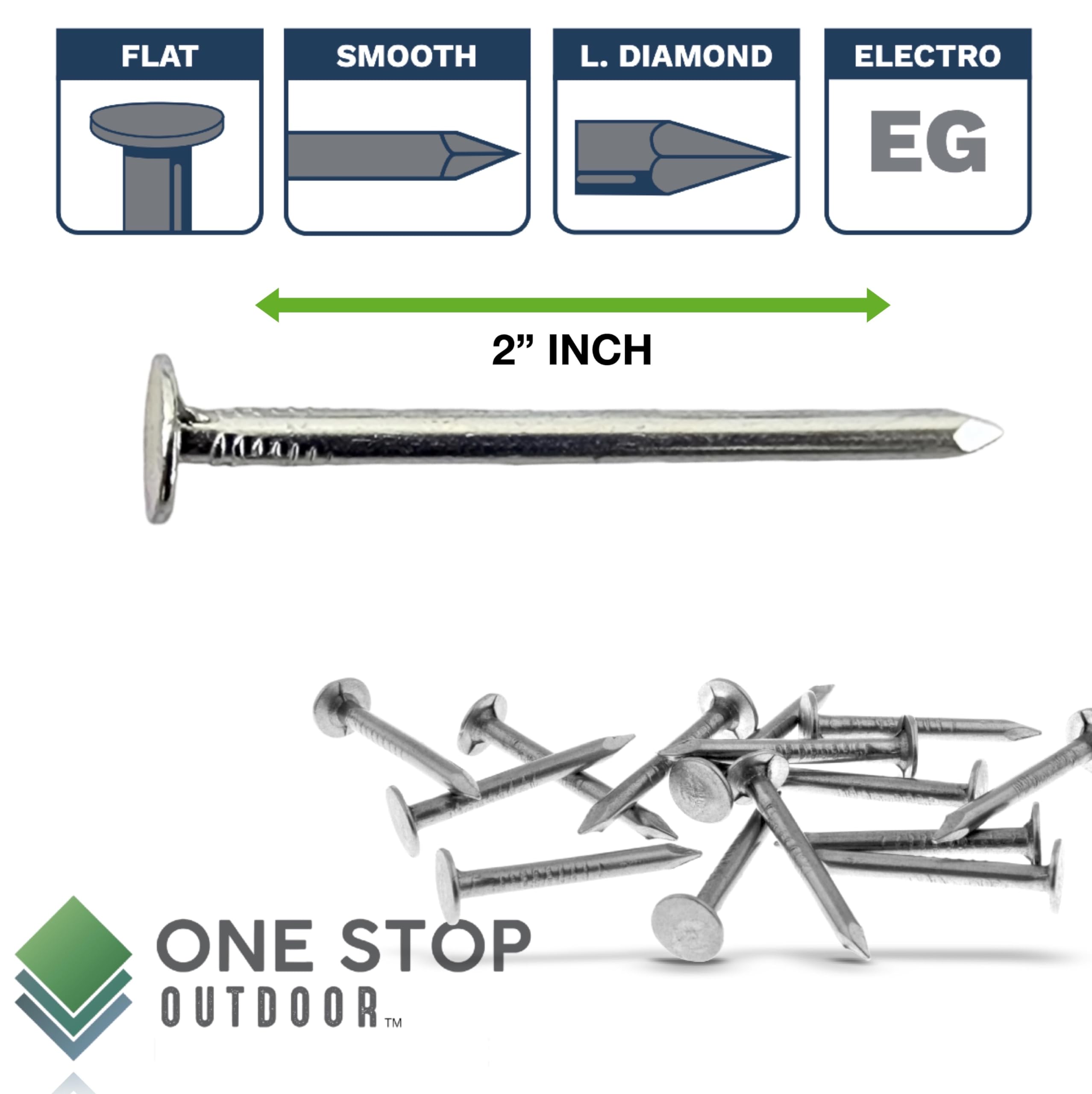 Galvanized Roofing Nails - 2 Inch, 100 Count -2