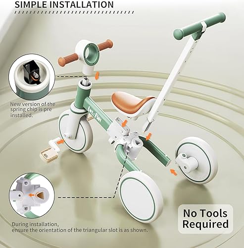 Miniatura 6 de LOL-FUN Triciclos 5 en 1 para niños de 1 a 3 años, juguete para niños y niñas, bicicleta de equilibrio para bebés de 1 año, regalo para niños con