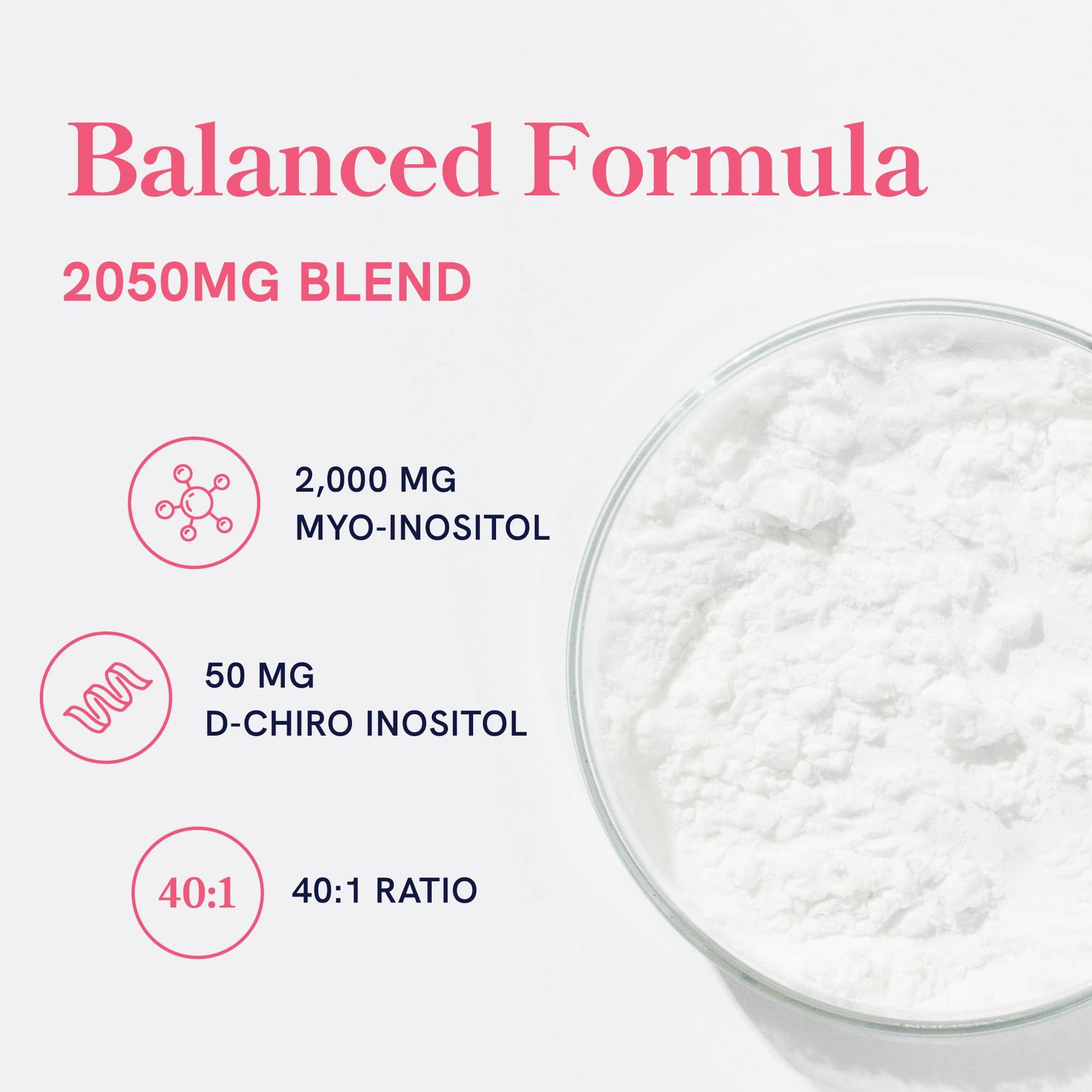 Myo-Inositol & D-Chiro Inositol for Hormone Balance for Women | Ideal 40:1 Ratio | Menstrual Cycle and Ovarian Health Support Supplement | Myo 2000mg & D Chiro 50mg with Vitamin B8 | 240 Count