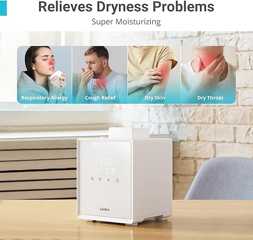 Miniatura 4 de Humidificador de vapor caliente de acero inoxidable de 3 litros con función de vapor fácil de limpiar y caliente, humidificadores de niebla de aire