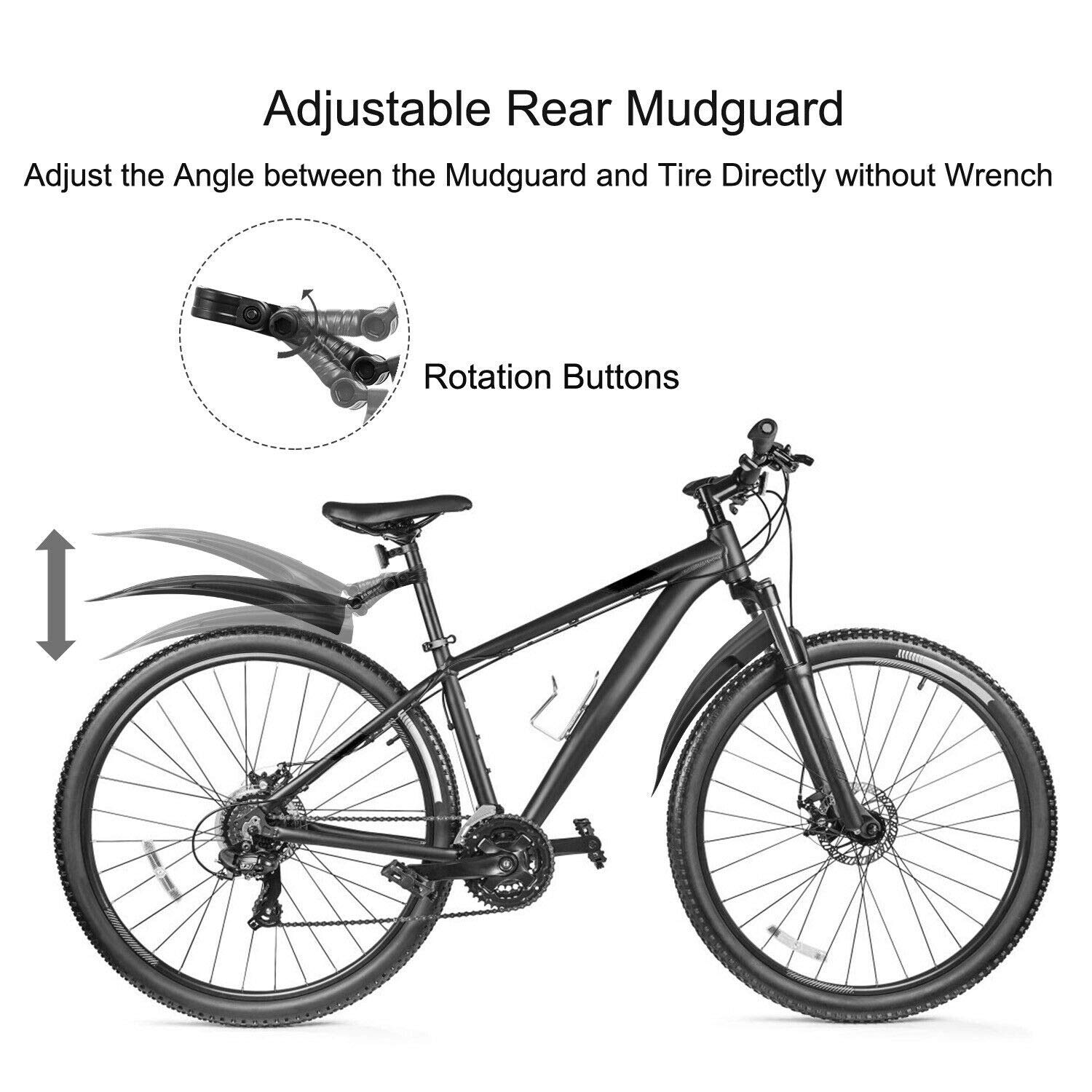 Garde-Boue de vélo, Garde-Boue de vélo électrique, 2 pièces, Garde-Boue Avant et arrière pour vélo de Route et VTT (Orange)
