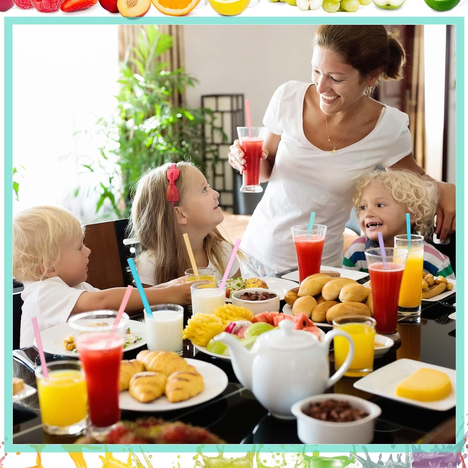 Tessco for you 600 Pcs 9.84 Inch Jumbo Smoothie Straws Bulk 10 mm Large Plastic Disposable Bubble Tea Straws Wide-Mouthed Individually Wrapped for Tall Homemade Milkshakes Drinking (Macaron Color)