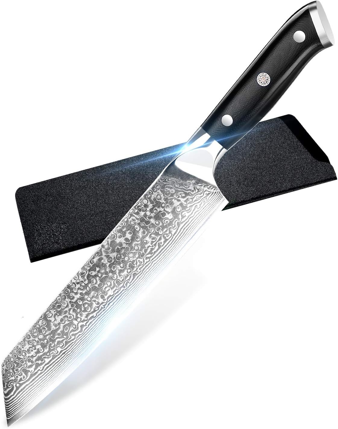 SHAN ZU Knife 8 Inch Chef Knife Japanese Steel Damascus Kitchen Knife