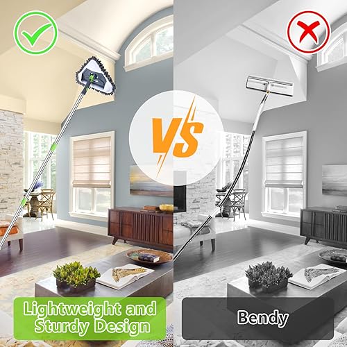 Miniatura 5 de Limpiador de pared para trapeador y bañera y azulejos, cepillo de limpieza de ducha con mango largo de 82.6 pulgadas, cepillo de cerdas rígidas,