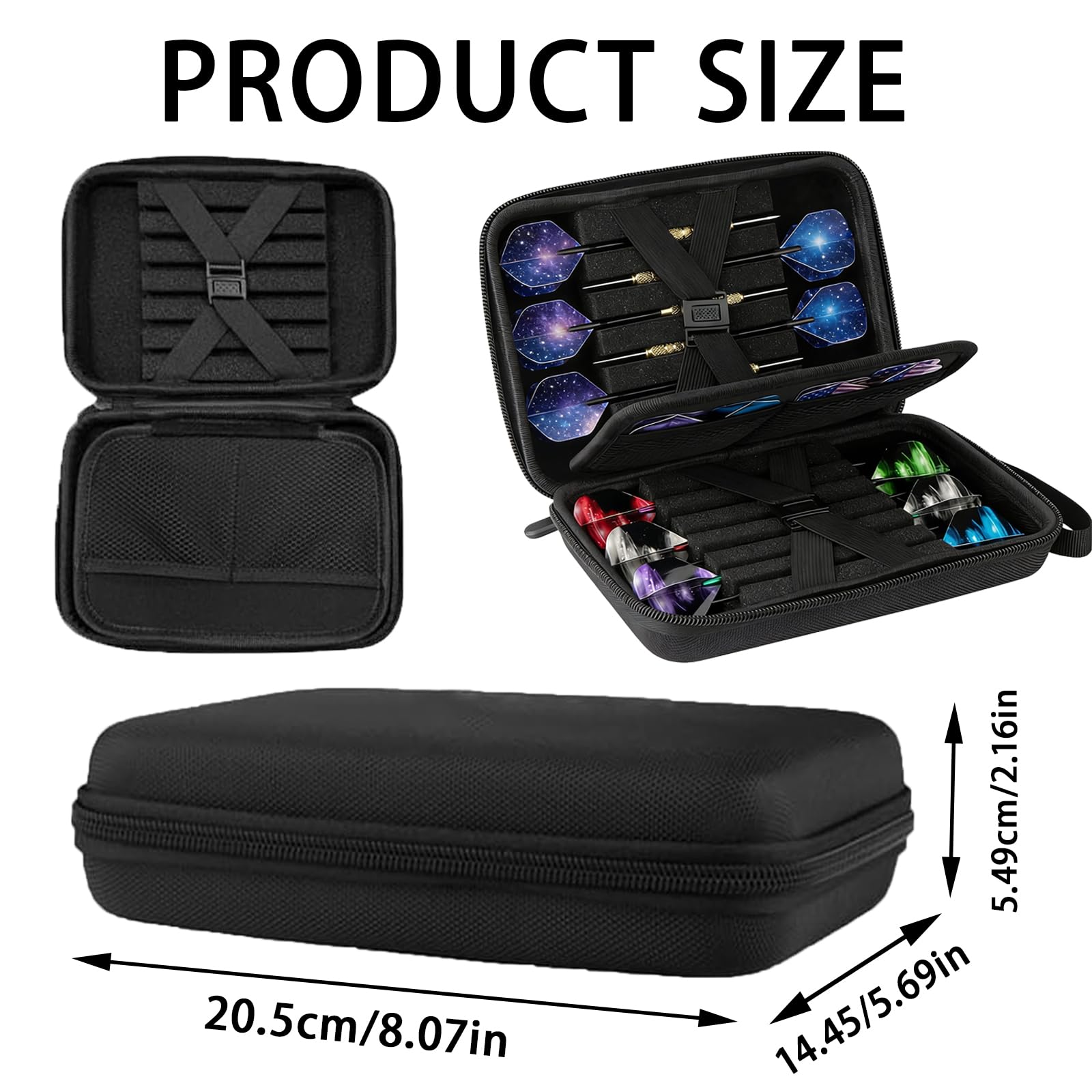 JAWAI Caja de Almacenamiento Dart, Bolsa para Dardos Duradera para 12 Dardos y Otros Accesorios, Apto para Puntas y Otros Accesorios (Negro)