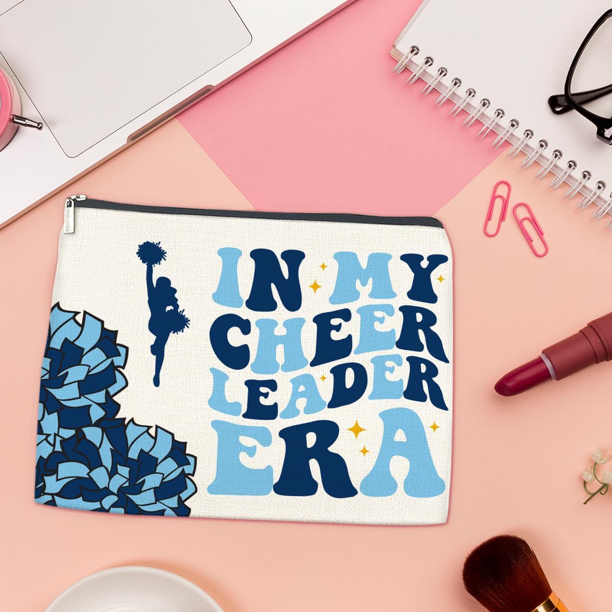 LyoGao Cheerleading Gifts Makeup Bag, Cheerleader Gifts for Women Girl Teammate Female Friend, Cheer Accessories Cosmetic Bag - Image 4