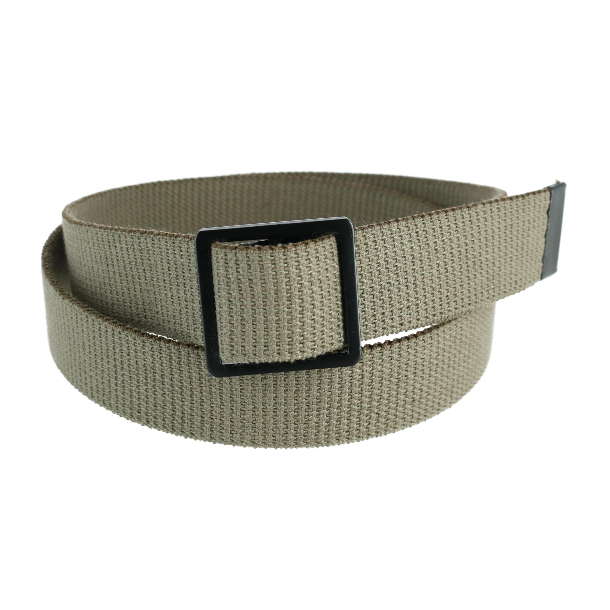 CTM Men's Military Grade Belt with Open Face Buckle, Olive Drab