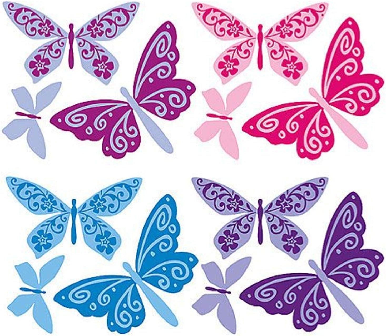 Wallies 13643 Flutterbyes Peel and Stick Vinyl Decal