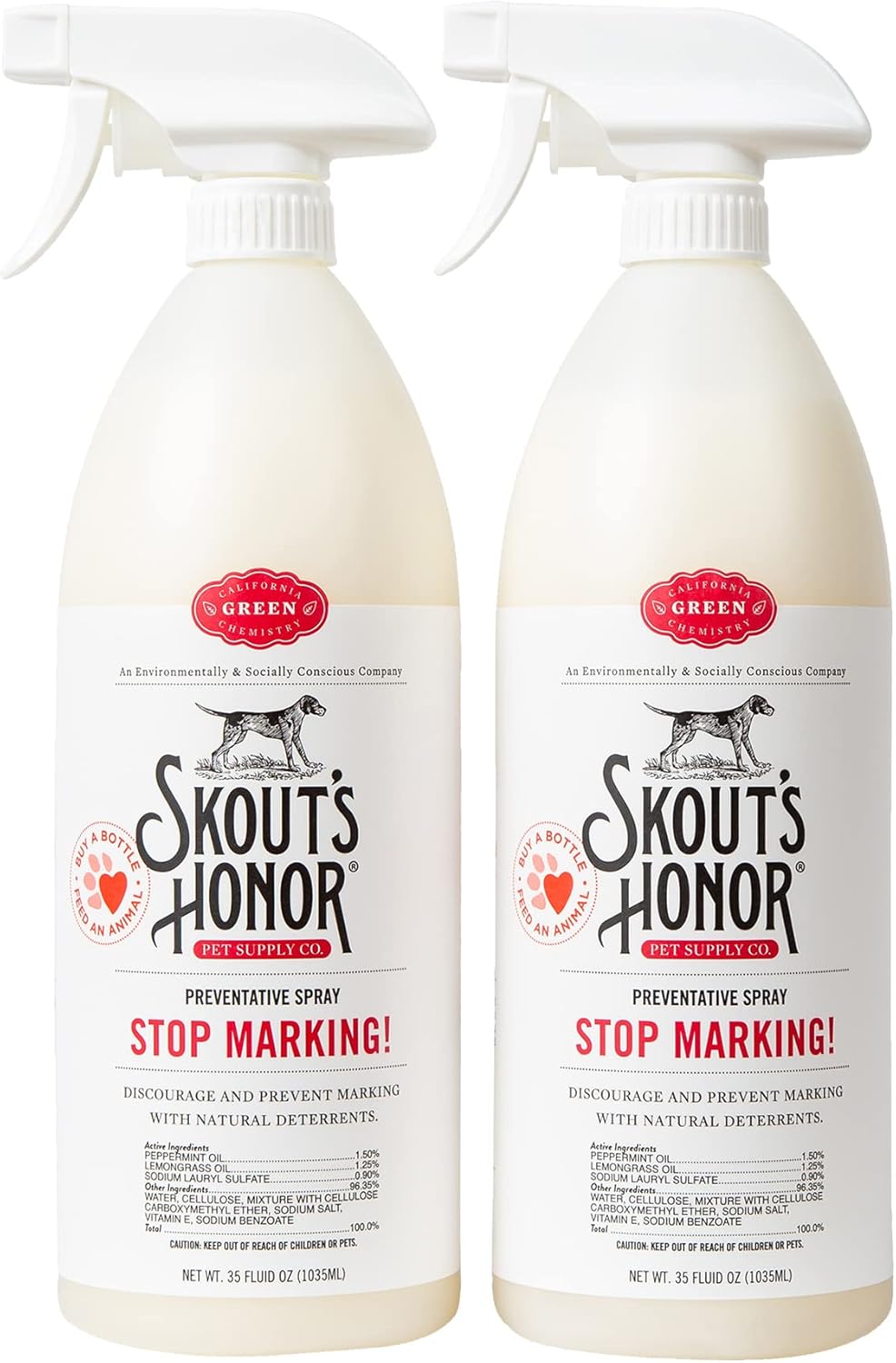 SKOUT'S HONOR: Stop Marking! Preventative Deterrent Spray for Dogs with Natural Peppermint and Lemongrass Essential Oils - 35 oz. - New : SKOUT'S HONOR : Pet Supplies