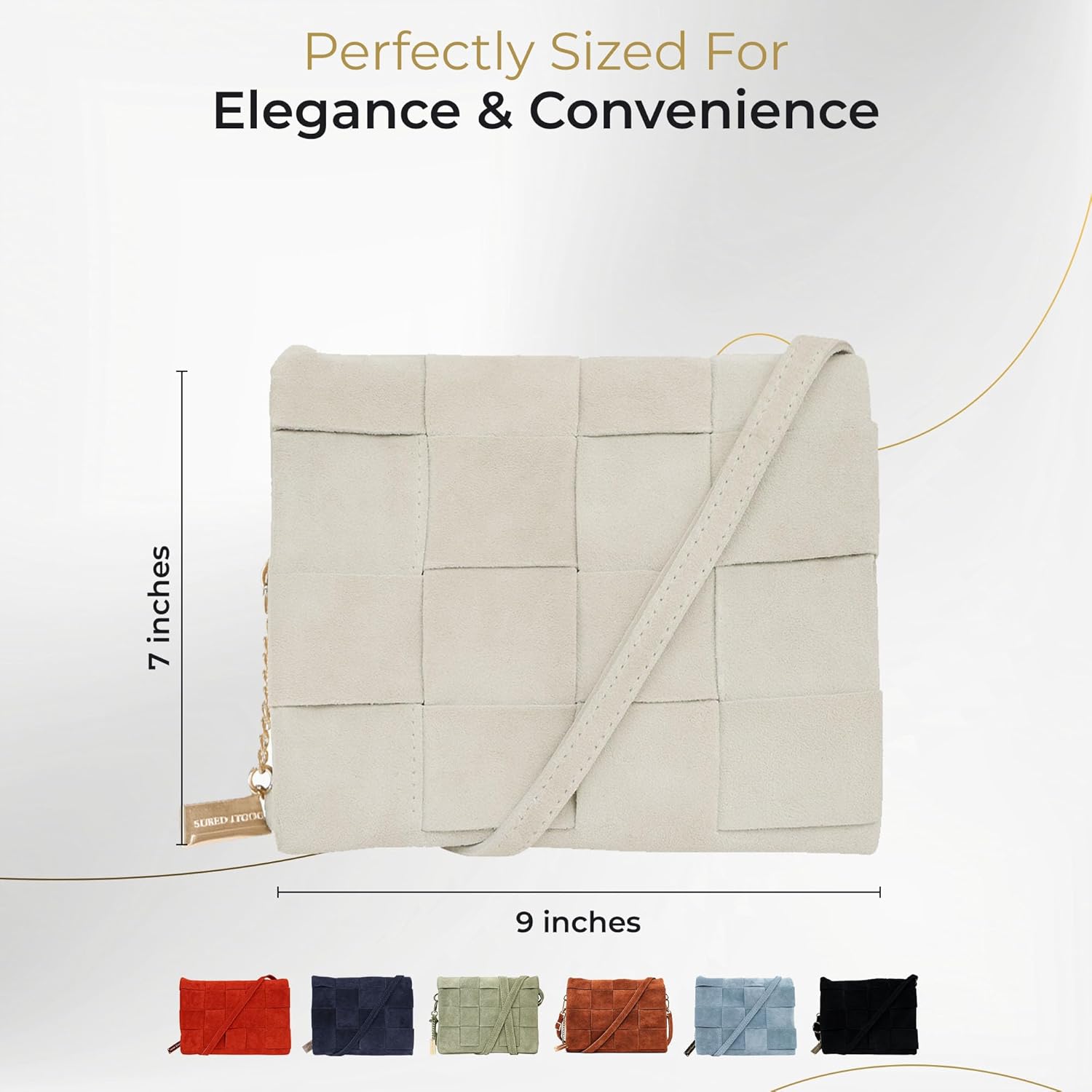 Premium Italian Leather Handmade in Florence, Italy. Suede Crossbody Bag for Women with a Detachable Strap Made in Italy - Image 7