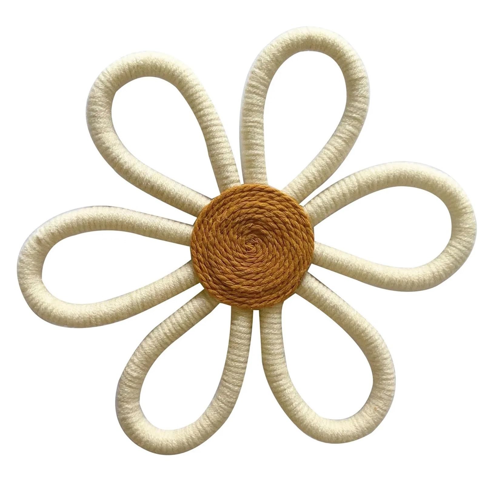 Himscev Beige Handmade Colorful Woven Chrysanthemum Wall Decorations - Vibrant Flower Hanging Decor For Home And Nursery(,17Cm)