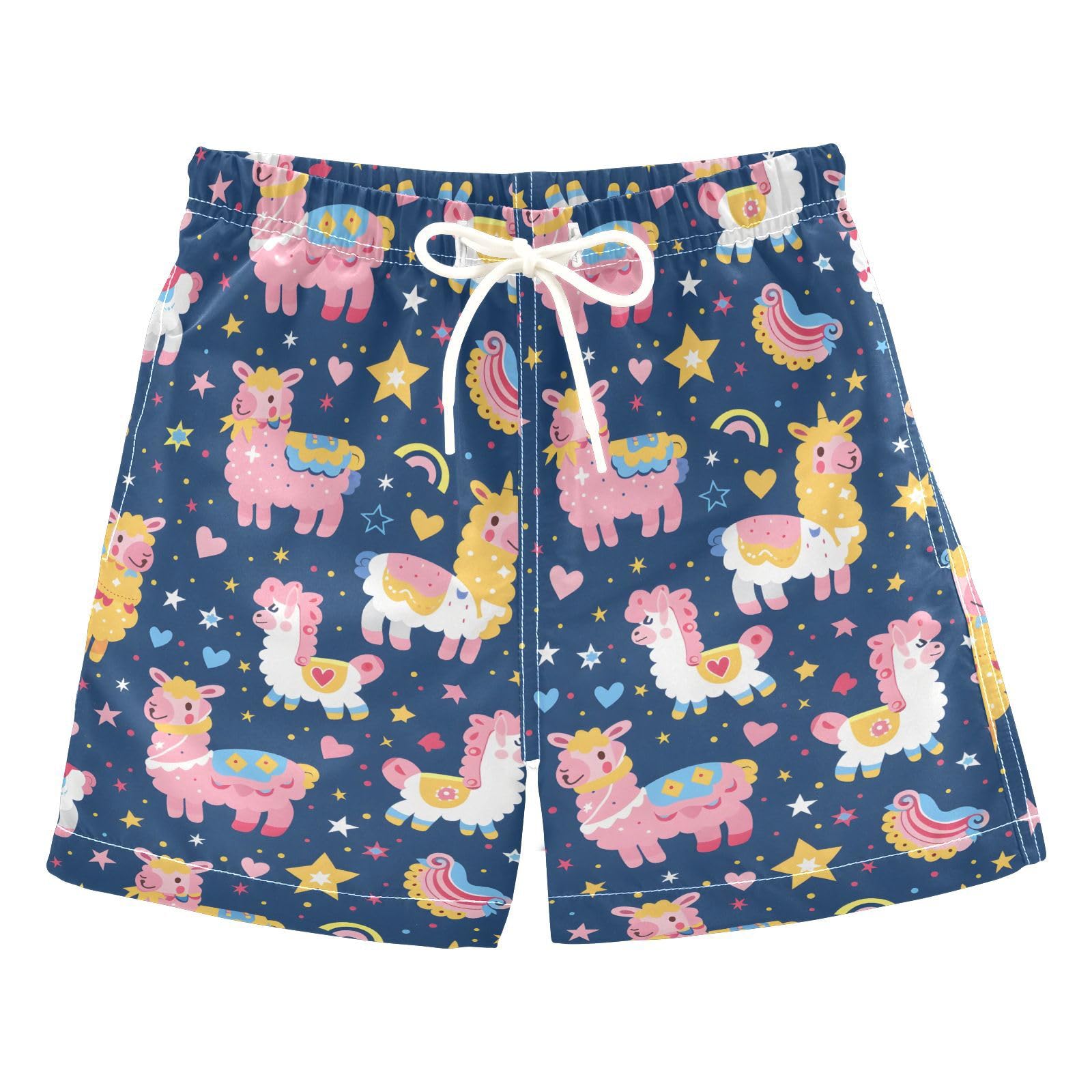 senya Colorful Cute Alpacas T Boys Swim Trunks Toddler Shorts Swimwear Boardshorts