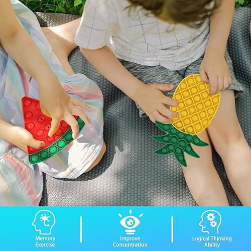 Miniatura 4 de Paquete de 4 juguetes sensoriales de silicona con frutas, juguete de burbujas para presionar, alivio del estrés para autismo, ansiedad, juguetes