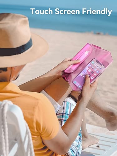 Miniatura 4 de HEETA Paquete de 2 bolsas impermeables con correa para la cintura, bolsa seca táctil transparente con 5 bolsas secas transparentes impermeables