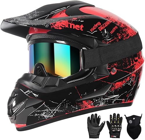 SPARK - Cascos para bicicleta de montaña para niños, cascos de motocicleta para jóvenes, ATV, motocross, de cara completa, para hombres y mujeres,