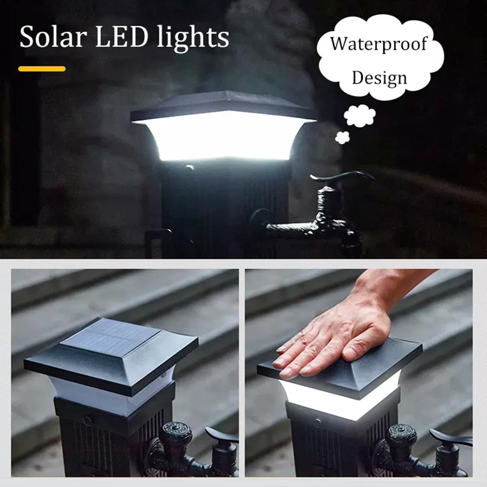 Lampy solarne wolnostojąca kolumna wodna ogrodowa na zewnątrz stop aluminium dekoracja krajobrazu fontanna z wężem śliniak hydrant pionowy dziedziniec funkcja wody zapobiega zamarzaniu, czarna