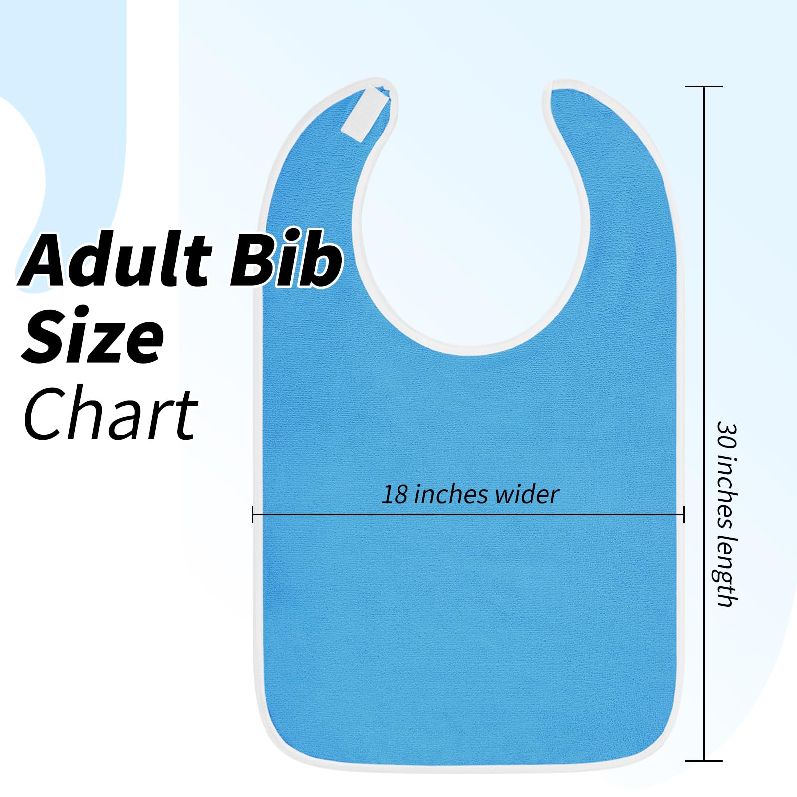 YJYQHYX 6 Pack Adult Bibs for Women and Men Terry Cloth Adult Bibs Clothing Protectors Adjustable Waterproof Elderly Senior and Disabled Bib for Eating (Dark Blue)