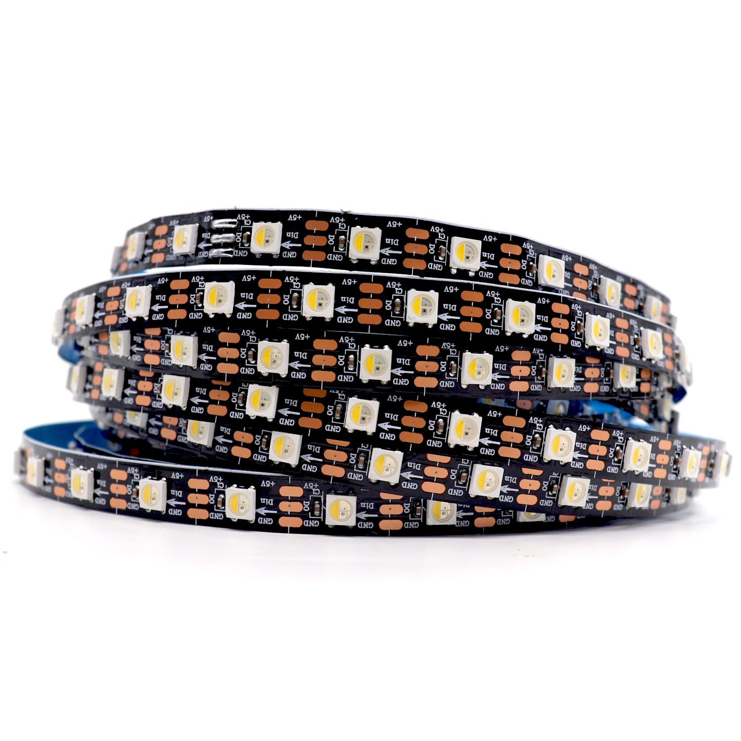 SVFISHKK DC5V SK6812 Similar WS2812B RGBNW Neutral White 60leds/Pixels/m Individually Addressable 4 Color in 1 LED Non-Waterproof (RGB+Neutral White, 16.4ft(5m) 300leds) (No Adapter or Controller)
