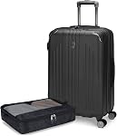 Atlantic Propeller Hardside Carry-On Luggage – with 8 Spinner Wheels and Retractable Handle, Integrated TSA Lock & USB Charging Port, Includes 1 Packing Cube – Pumice Stone