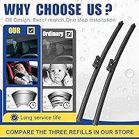 Vista 2 de Juego de 2 limpiaparabrisas de repuesto para BMW X5 E70 X6 E71 E72 2007-09/2011, 24 + 20 pulgadas, bloqueo lateral (juego de 2) no gancho en J