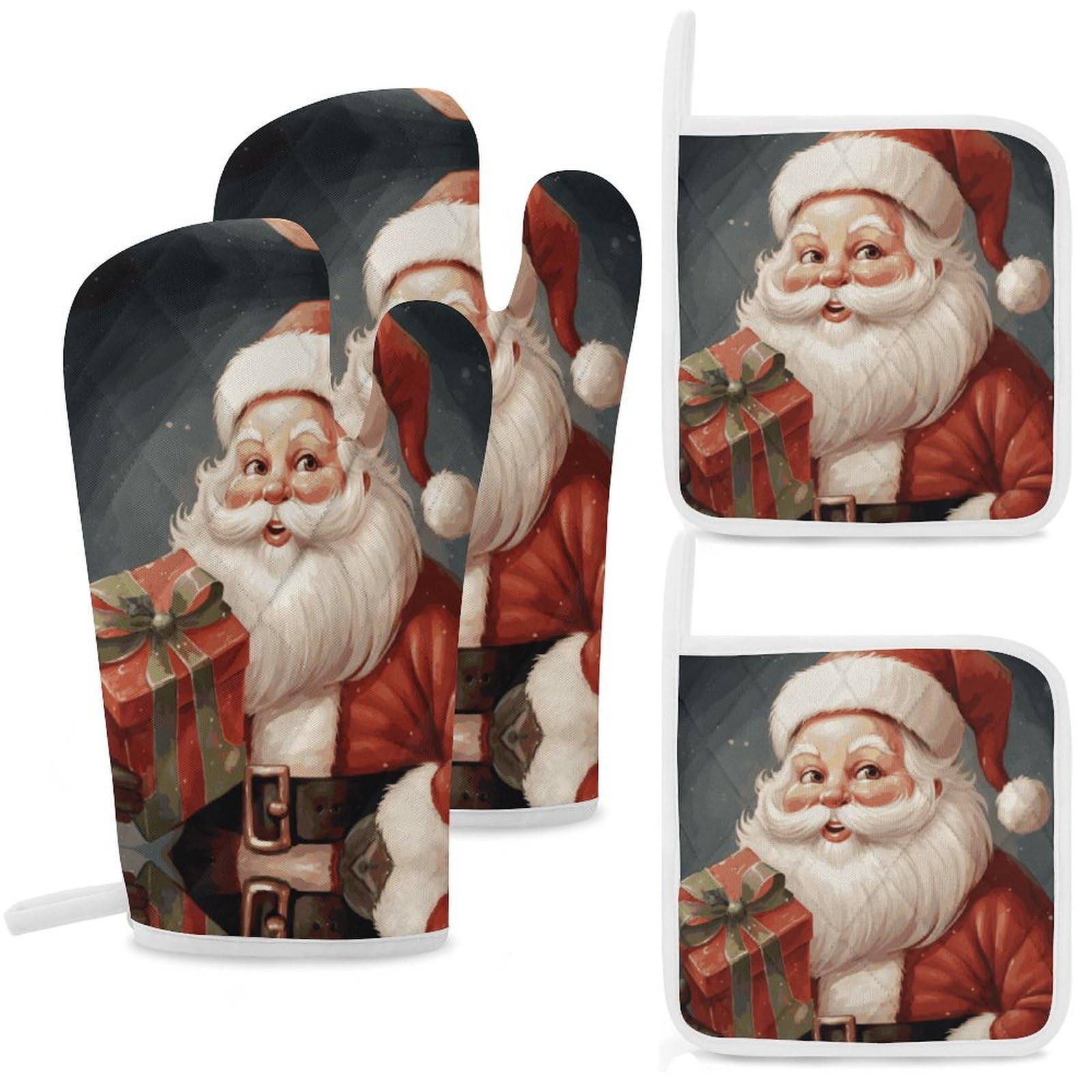 Gants de cuisine pour le repas de Noël en coton résistant