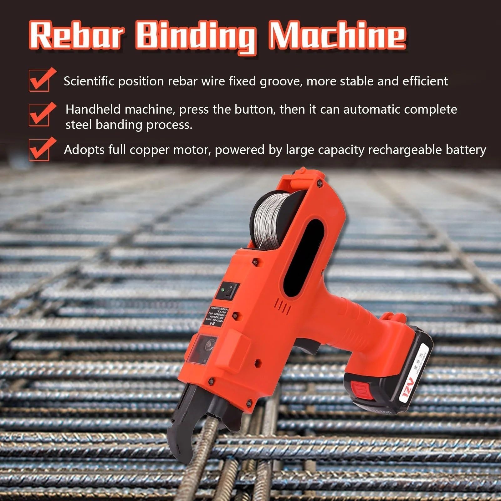 Rilegatrice Macchina di rilegatura del livello dell'armatura 12 V Automar Automar Automar Idless Rechable Lessing Machine Braining Toying Strumento Rilegatrice a dorsi plastici