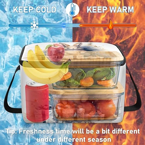 Miniatura 6 de Christmas Design Insulated Lunch Bag Women Reusable Lunch Tote Square Meal Bag for Adults Men Cooler Lunch Box for Work Travel Picnic Food