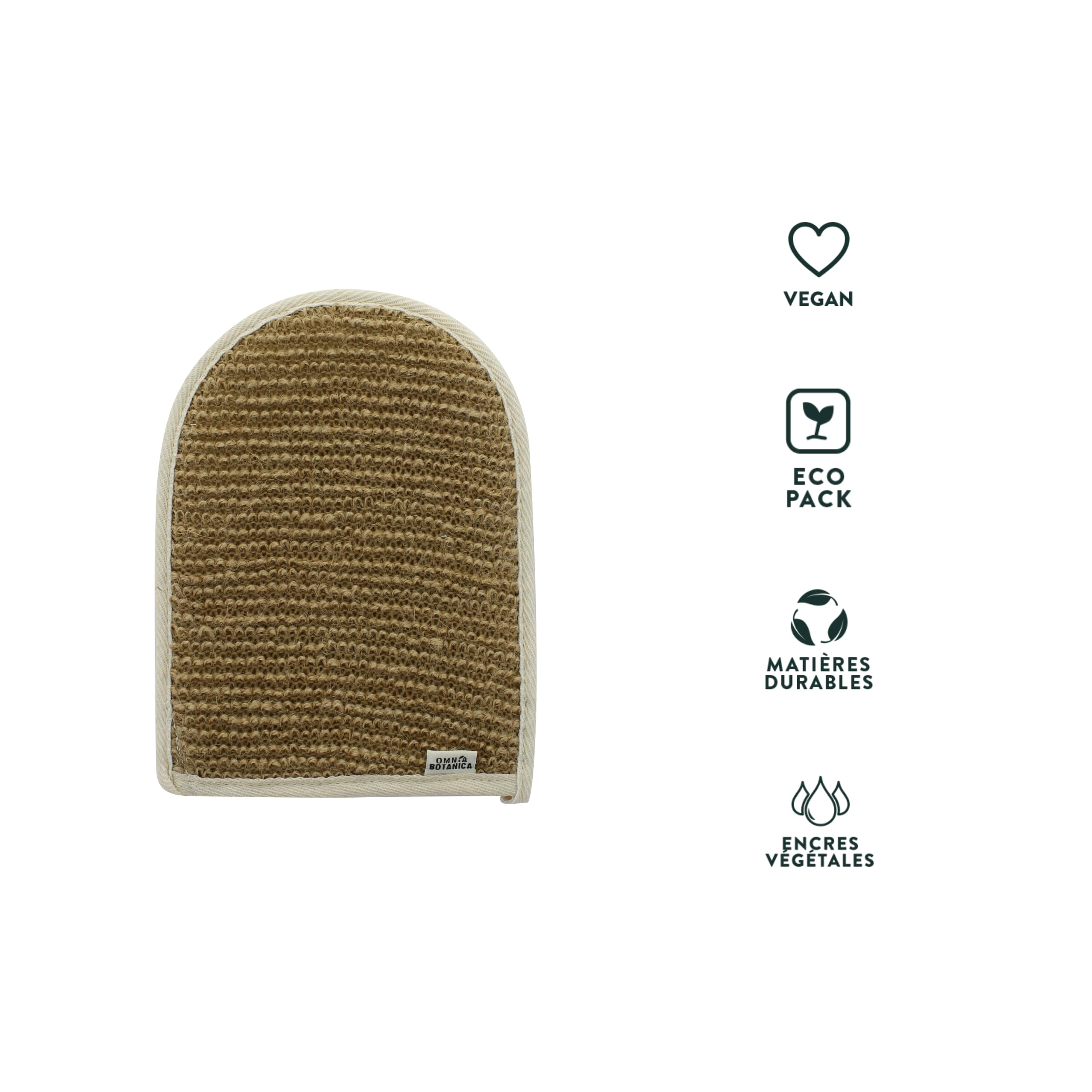 OMNIA BOTANICA, Double Sided Jute & Bamboo Exfoliating Glove, Deep Cleansing & Exfoliating, Body Massage Glove, Bath Glove - Image 2