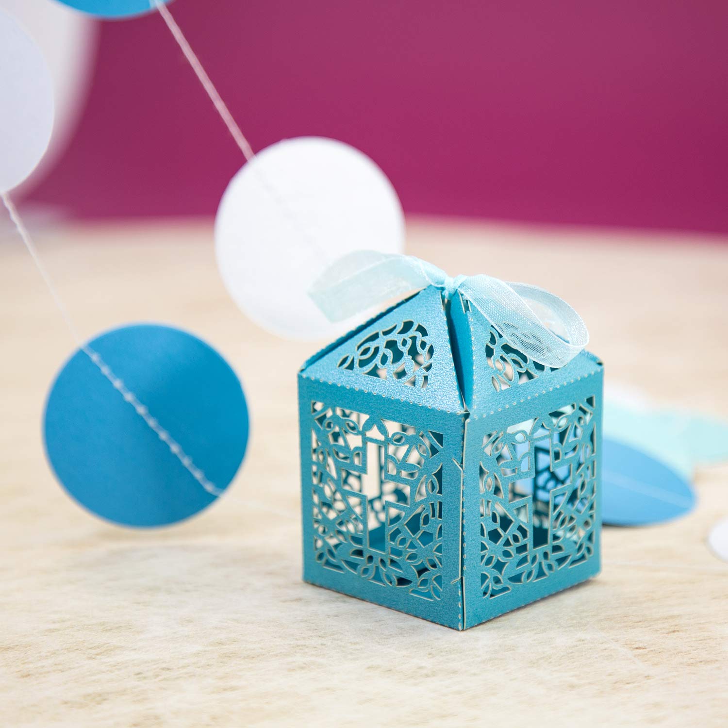 10 Deko-Schachteln Mit Christlichem Kreuz-Motiv In Blau – Für Taufe, Kommunion, Konfirmation & Hochzeit