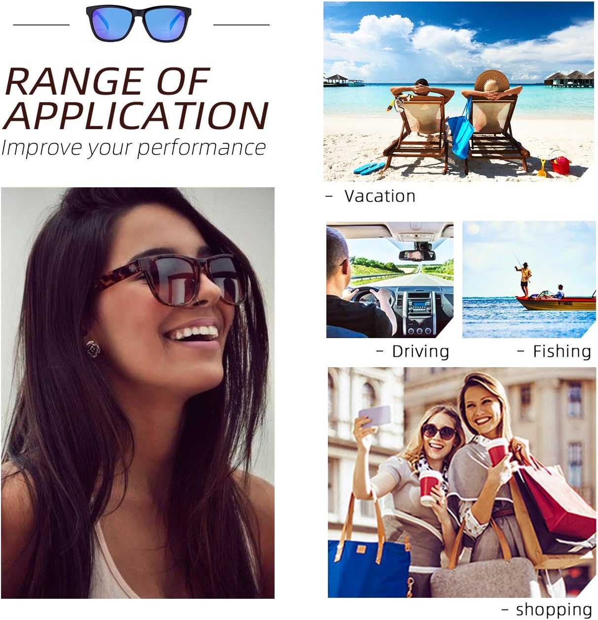 COLOSSEIN Sunglasses Womens,Classic Square Frame UV400 Mirrored Lens,Sunglasses Fit For Beach,Vacation,Driving - Image 5