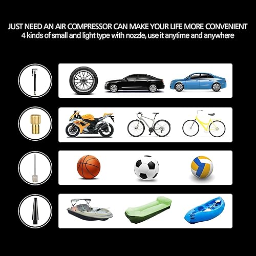 Miniatura 5 de Inflador de neumáticos, compresor de aire portátil, bomba de aire para neumáticos de automóvil, bomba de neumáticos automática de 12 V CC con