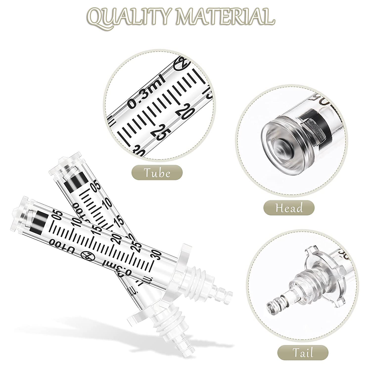 0,3 ml Monouso Testa della Fiala per Accessorio Penna Acido Ialuronico, Donne Labbro Lifting Anti Rughe Accessorio di Bellezza Saloni di Bellezza per la Cura della Pelle,10pcs