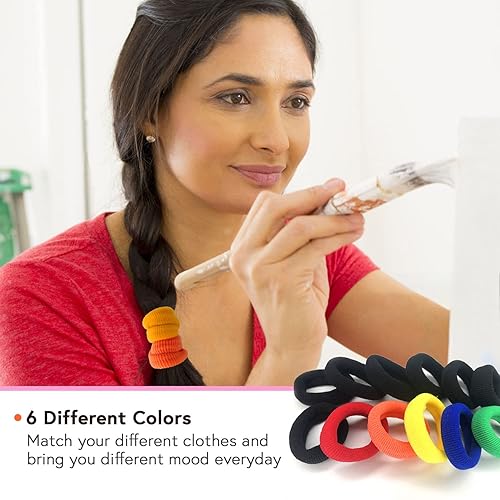 Miniatura 2 de MARY LAVENDER Lazos grandes y elásticos para todo tipo de cabello, de tela de rizo, ponis, soportes elásticos para cola de caballo, accesorios para