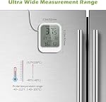 KeeKit Refrigerator Thermometer, Digital Freezer Thermometer with Waterproof Probe & Suction Cup, Temperature Monitor with Alarm, LCD Display, Min/Max Recording, for Fridge, Aquarium, Food Storage
