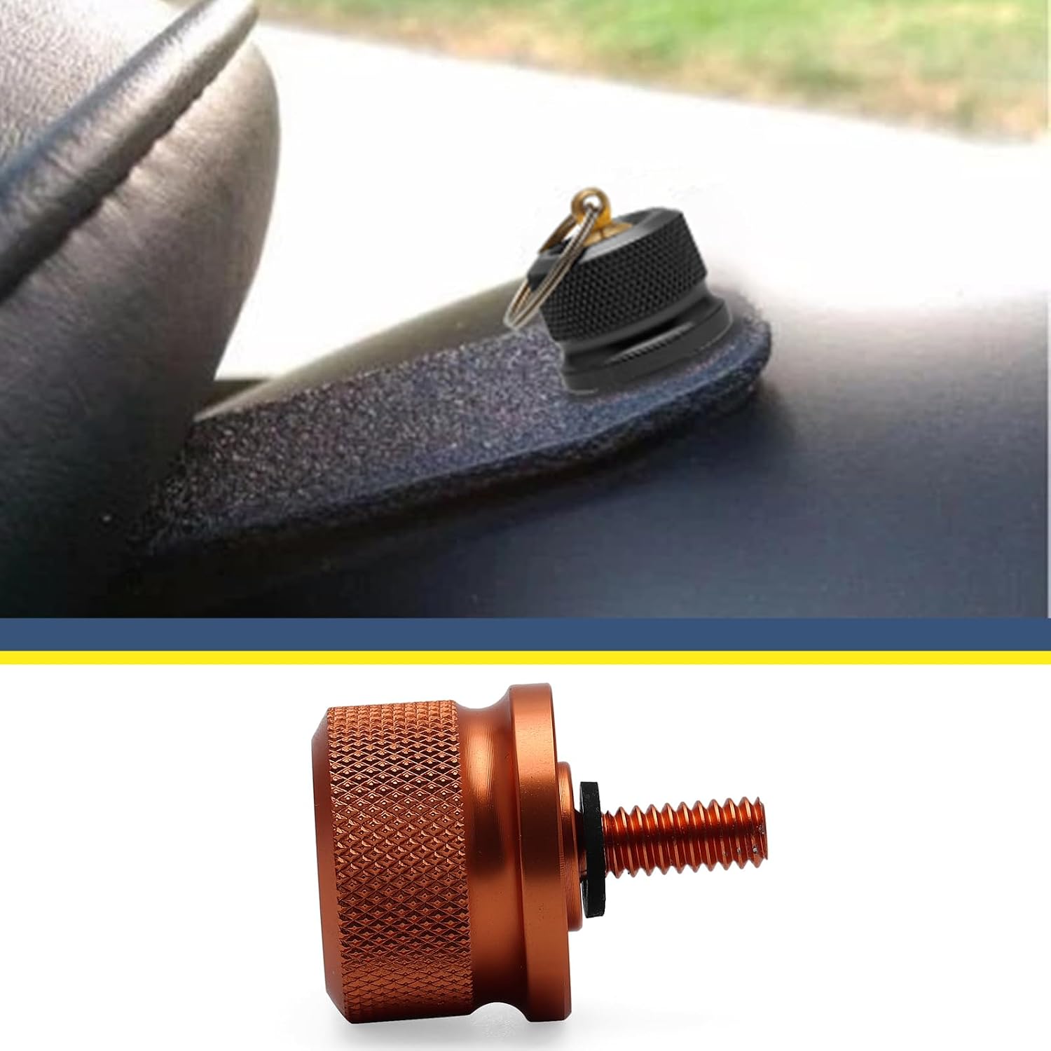1/4-20 Thread Seat Bolt Screw Magnetic Fit For Harley 1996-2024 Sportster 883 Touring Roadking Street Glide Road Glide Dyna Wide Glide Softail Fatbob Street Bob (Orange)