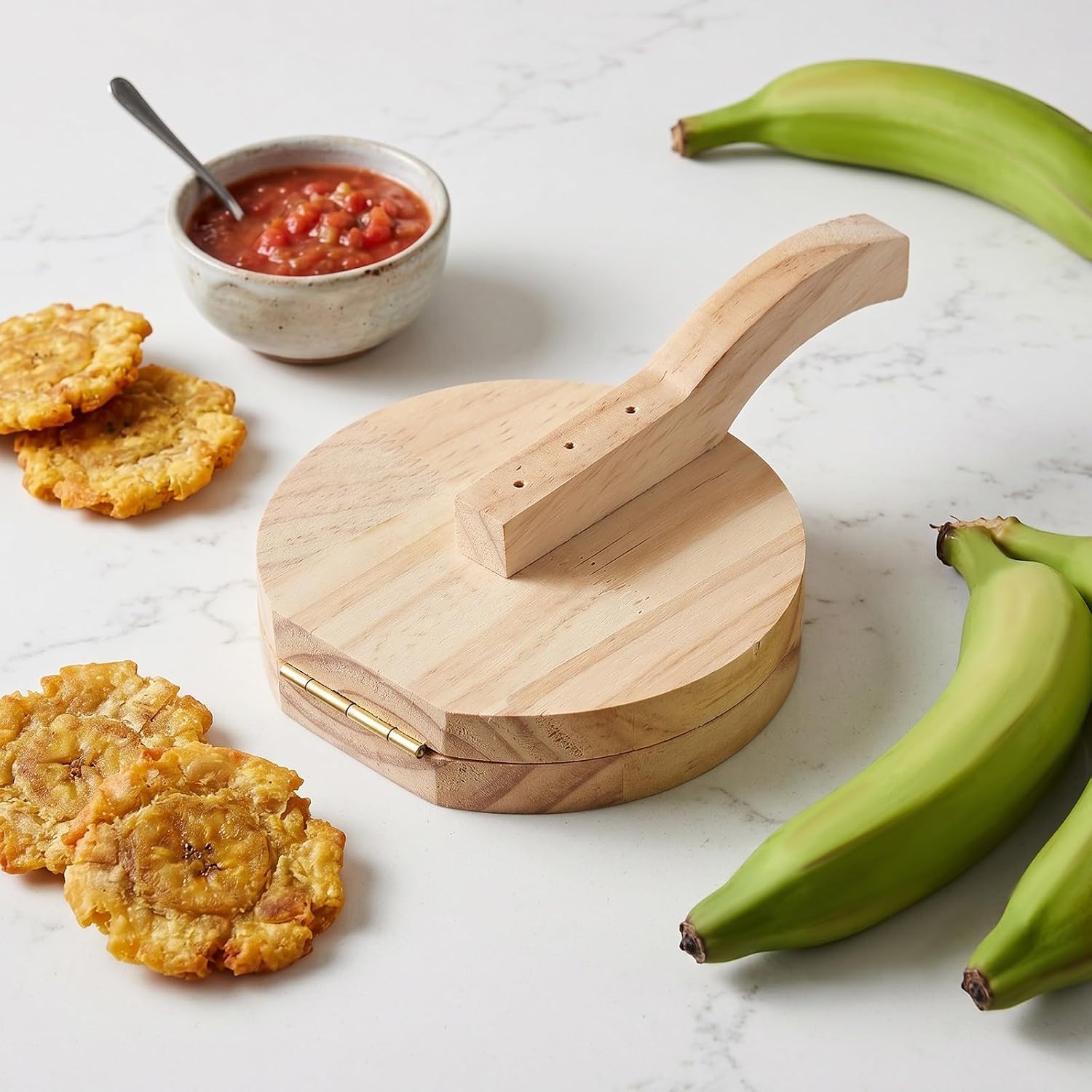 TOYANDONA Manual Wooden Dumpling Press - 4. 7 Inch Quesadilla Press Wood Tortilla Maker Tool Dough Tool for Wonton Dumpling Skin Wrapper Mini Taco Roti Chapati