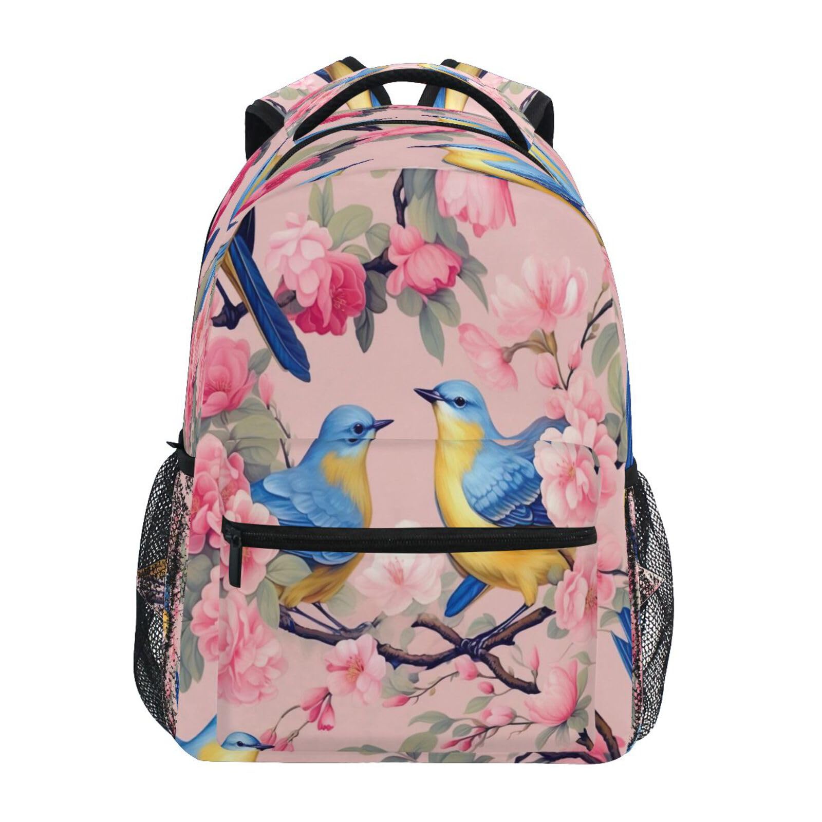 Cgiub Mochila de viaje rosa con diseño de pájaro para hombres y mujeres, mochila grande resistente al agua, mochila universitaria para laptop, mochila casual para el trabajo y negocios, a,