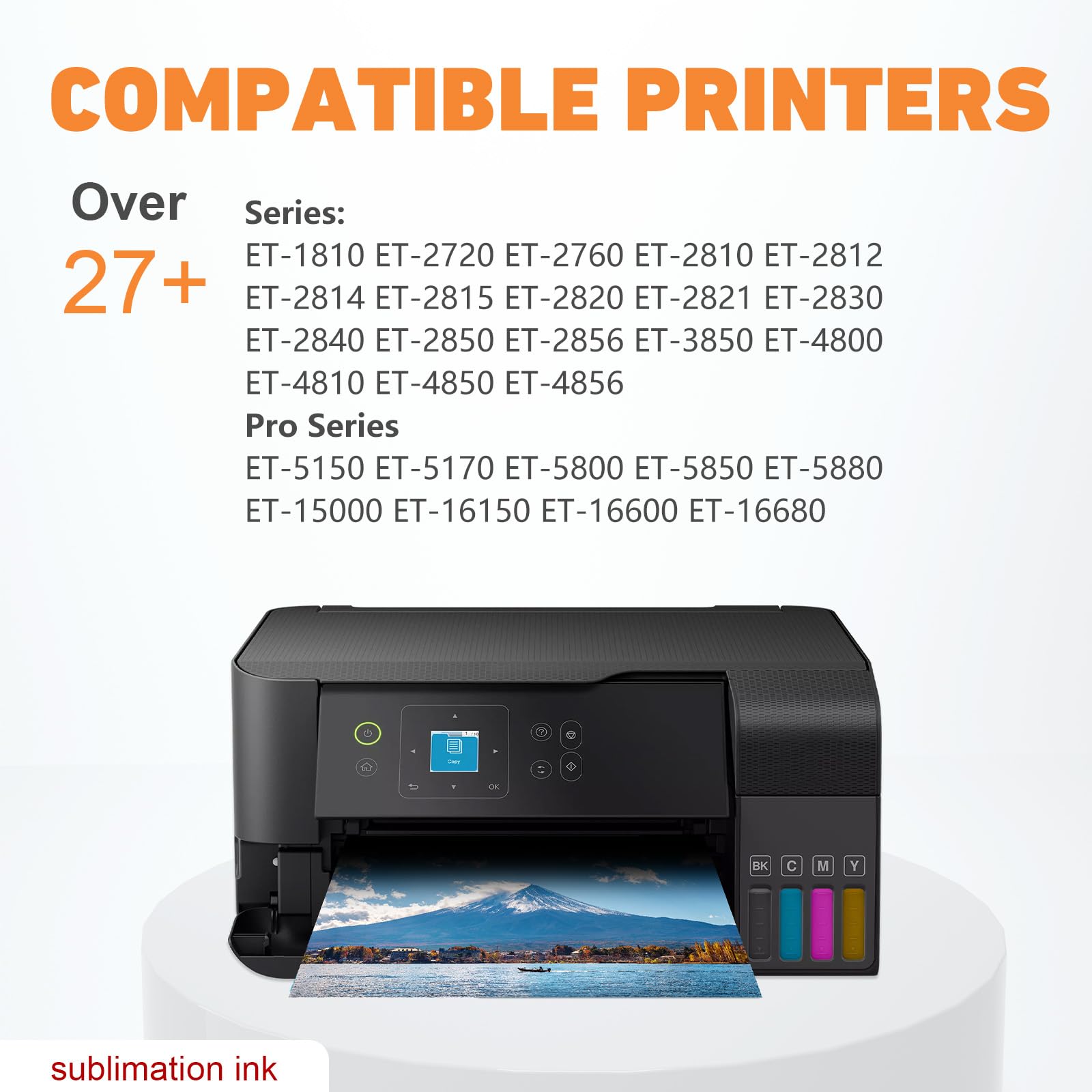 hehua 440ML Atramentu Sublimacyjnego Kompatybilny z Epson Sublimacyjnego | Kompatybilny z ET-2810 ET-2820 ET-2830 ET-2815 ET-4810 ET-2850 ET-2856 2870 4800 do Koszulek Termotransferowych