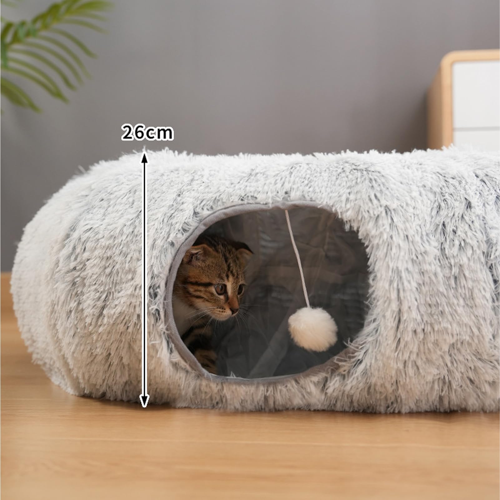 Katzentunnel – Rechteckige Höhle für Tiere mit 4 Verwendungsmöglichkeiten | Katzenspielzeug für drinnen | für Innenräume, Schlafzimmer, Wohnung, Haus, saisonale Verwendung, Wohnzimmer,